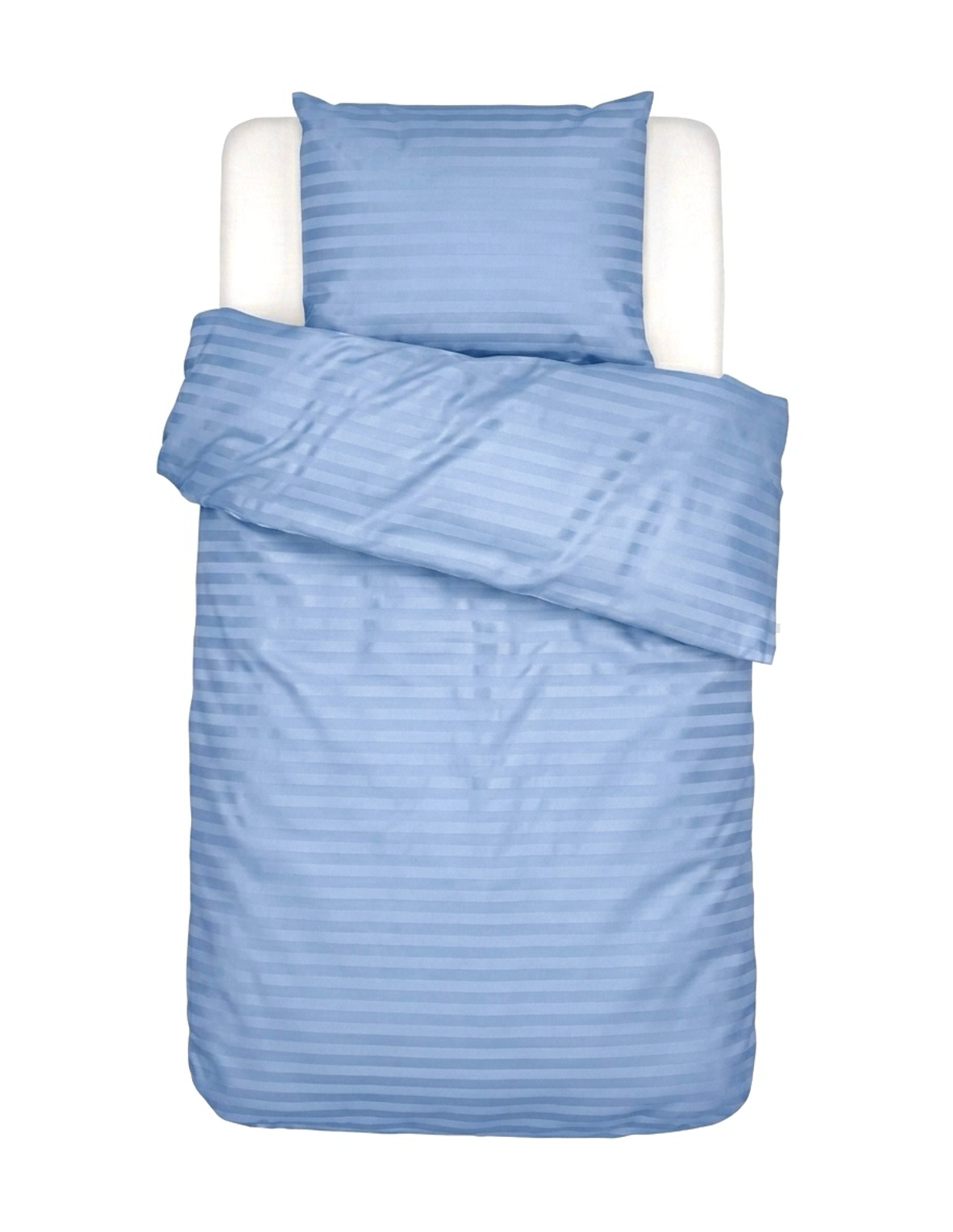 Puuvillasatiinist 1 cm triipsatiin voodipesukomplekt Sky Blue