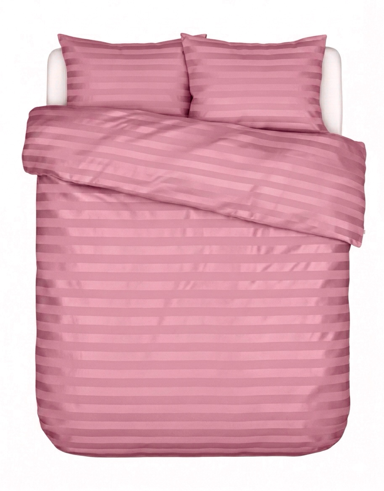 Puuvillasatiinist 2 cm triipsatiin voodipesukomplekt Dusty Rose