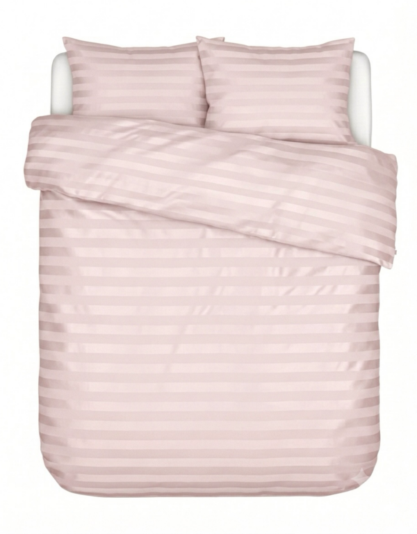 Puuvillasatiinist 2 cm triipsatiin voodipesukomplekt Pearl Blush