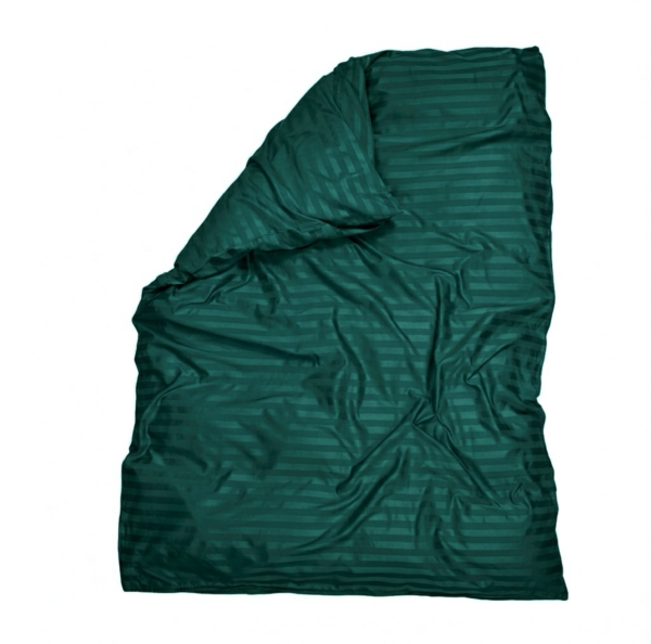 Puuvillasatiinist 1 cm triipsatiin tekikott Dusty Emerald Green