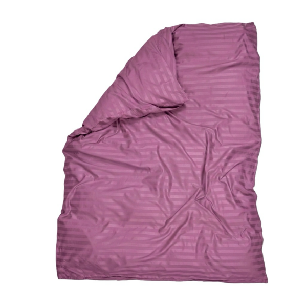 Puuvillasatiinist 1 cm triipsatiin tekikott Mauve Rose