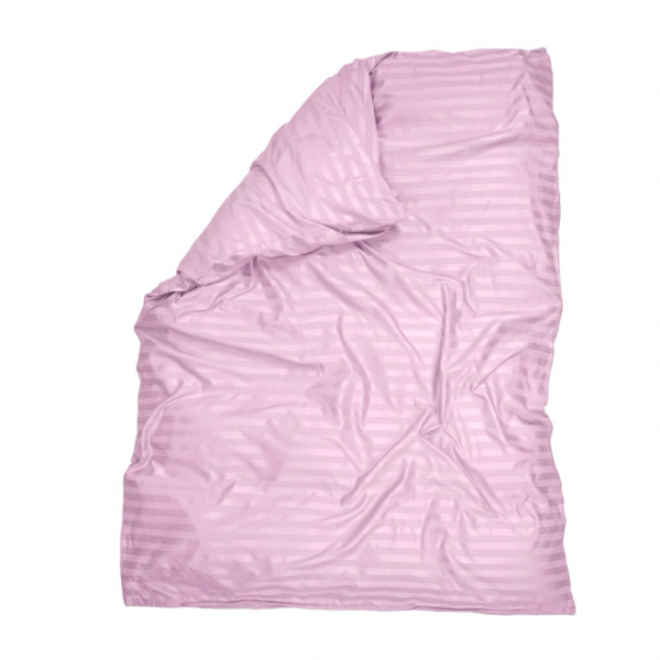 Puuvillasatiinist 1 cm triipsatiin tekikott Warm Lilac