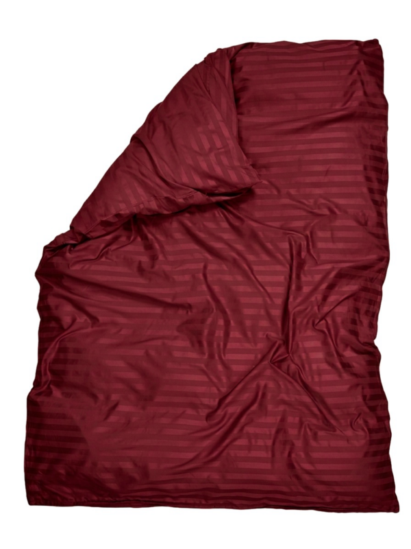 Puuvillasatiinist 1 cm triipsatiin tekikott Burgundy