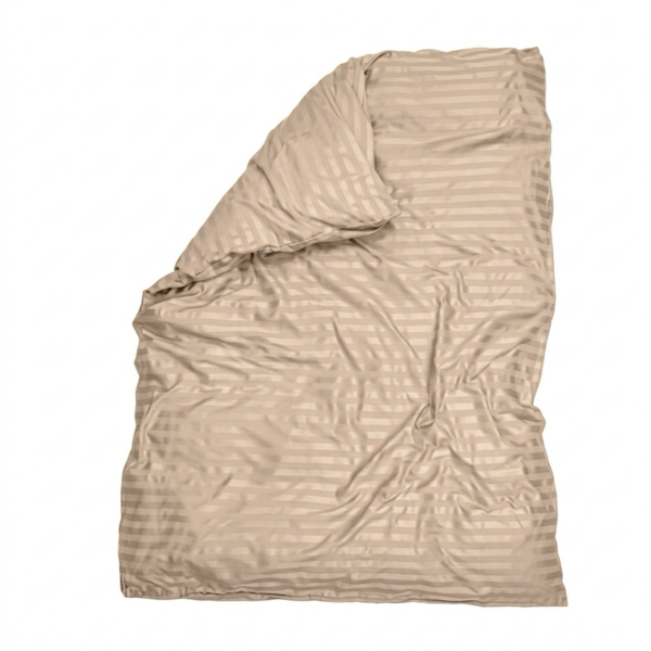 Puuvillasatiinist 1 cm triipsatiin tekikott Sand Beige