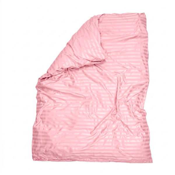 Puuvillasatiinist 1 cm triipsatiin tekikott Soft Rose
