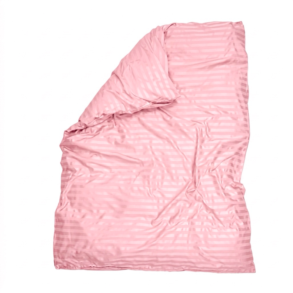 Puuvillasatiinist 1 cm triipsatiin tekikott Soft Rose