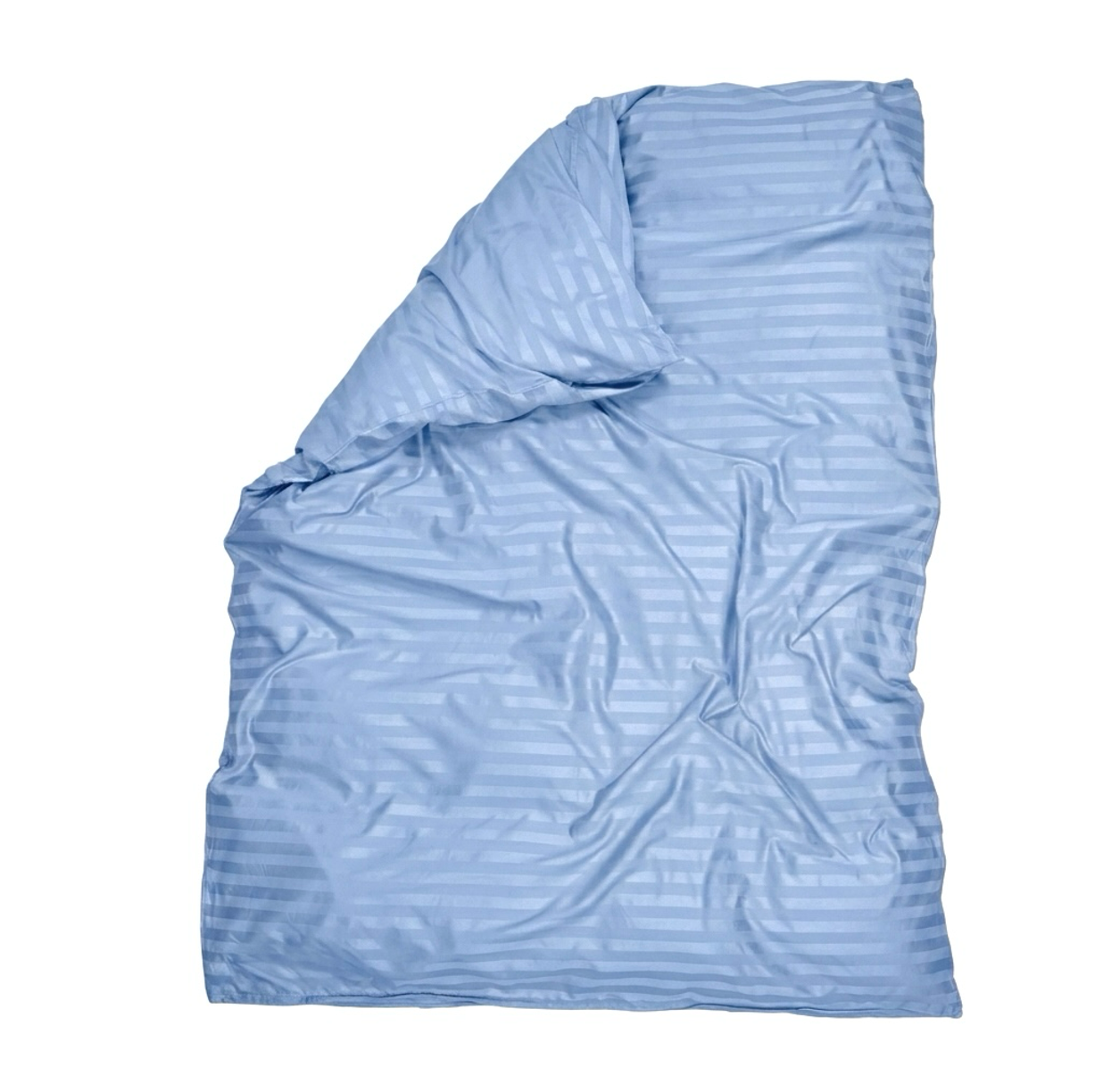 Puuvillasatiinist 1 cm triipsatiin tekikott Sky Blue