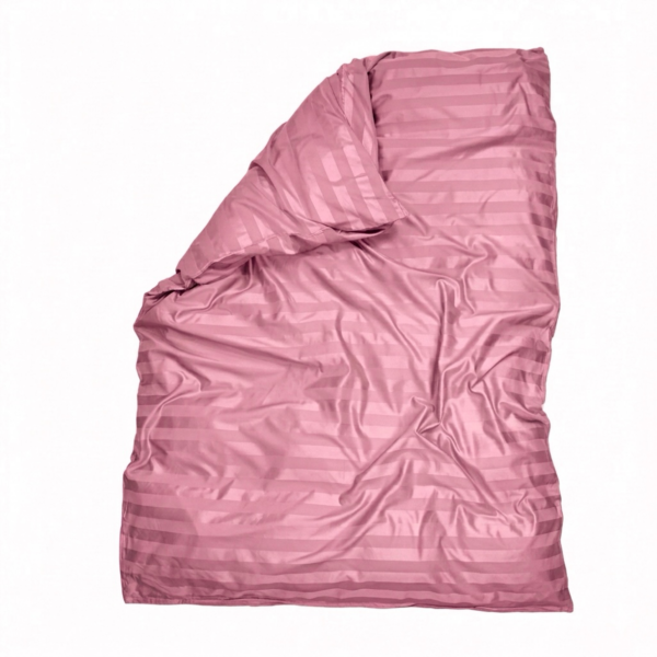 Puuvillasatiinist 2 cm triipsatiin tekikott Dusty Rose