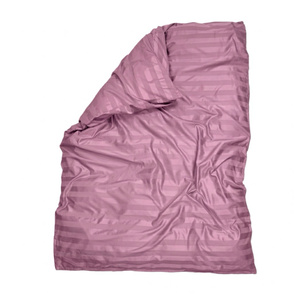 Puuvillasatiinist 2 cm triipsatiin tekikott Dusty Plum