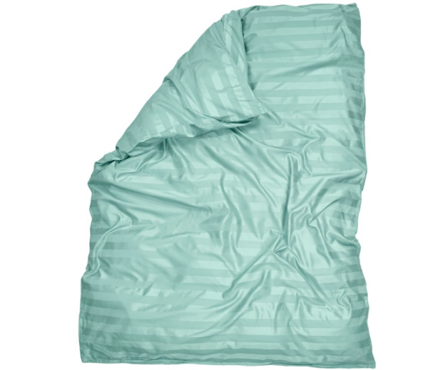 Puuvillasatiinist 2 cm triipsatiin tekikott Soft Aqua