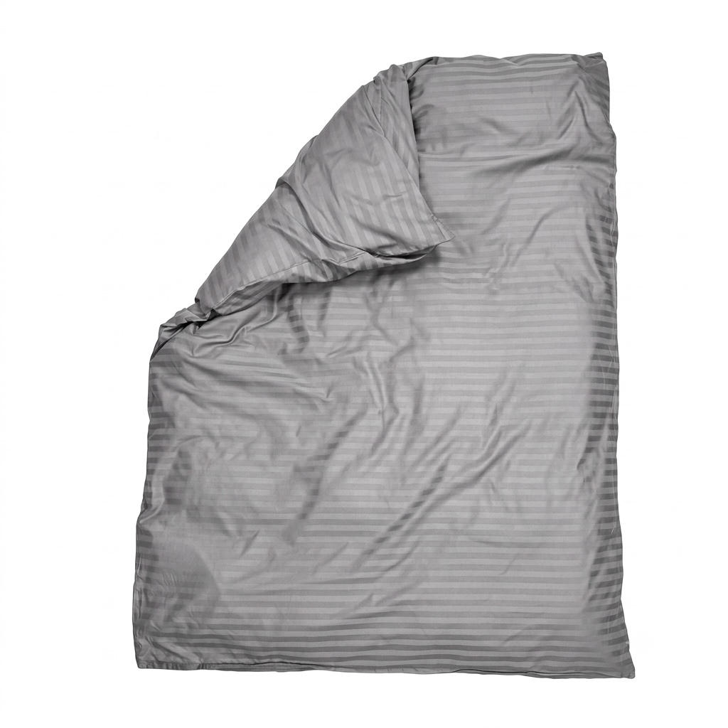 Puuvillasatiinist 1 cm triipsatiin tekikott Light Grey