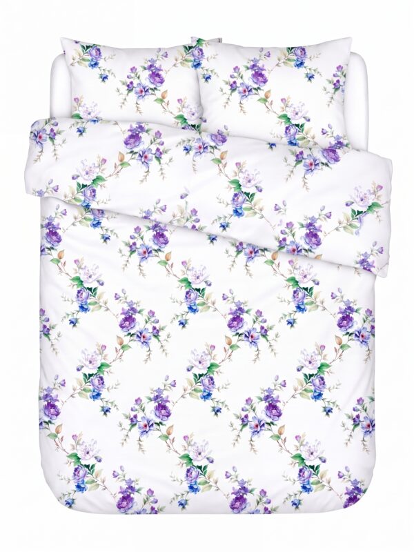 Puuvillasatiinist voodipesukomplekt Lilac Garden