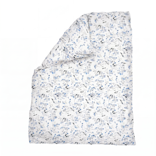 Puuvillasatiinist tekikott Blue Wildflowers