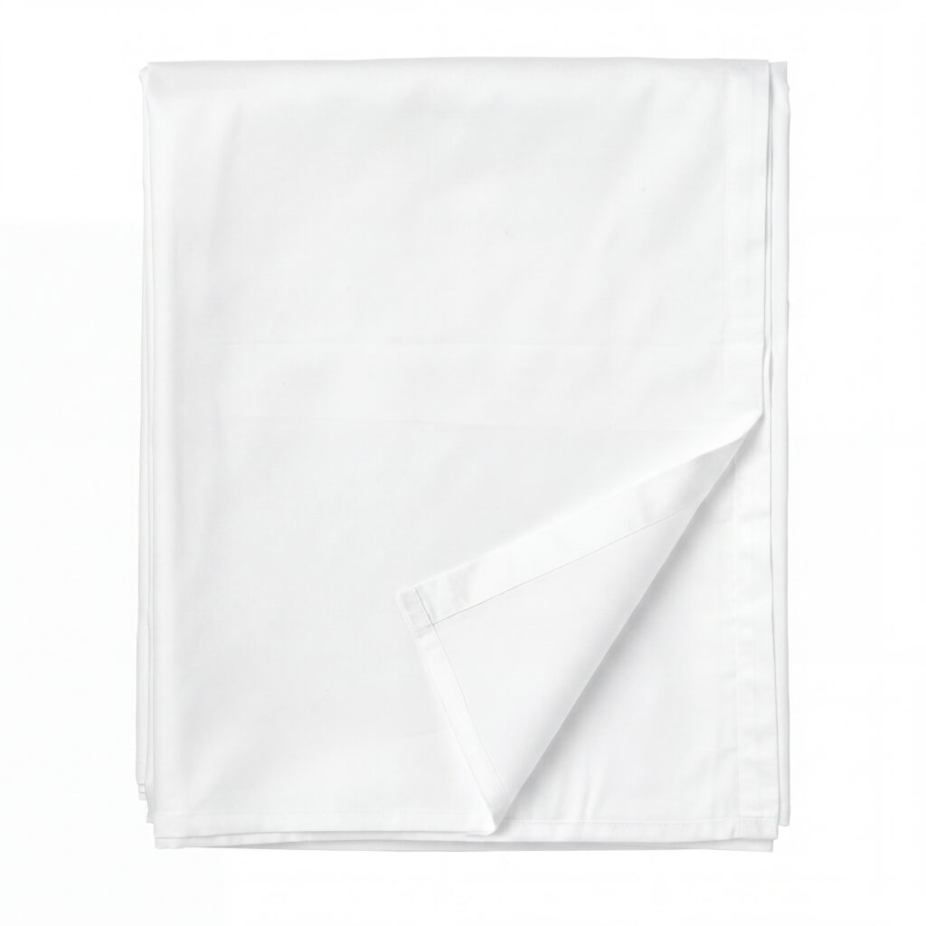 Puuvillasatiinist voodilina ilma kummita White