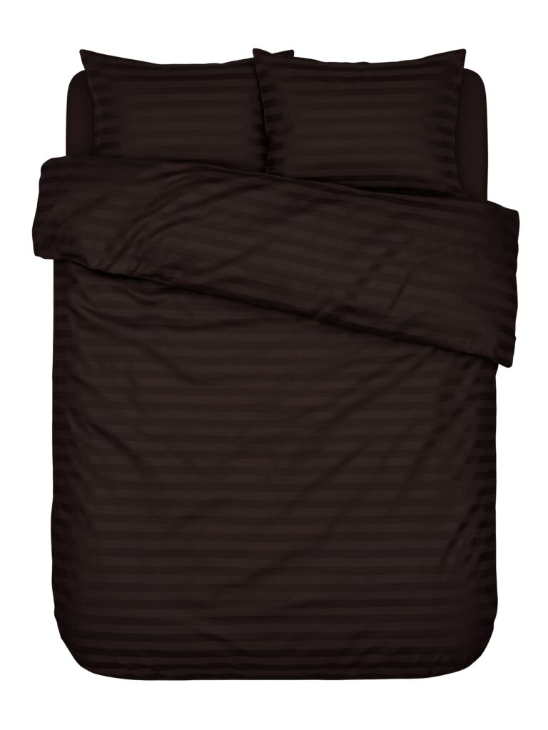 Puuvillasatiinist 2 cm triipsatiin voodipesukomplekt Dark Chocolate