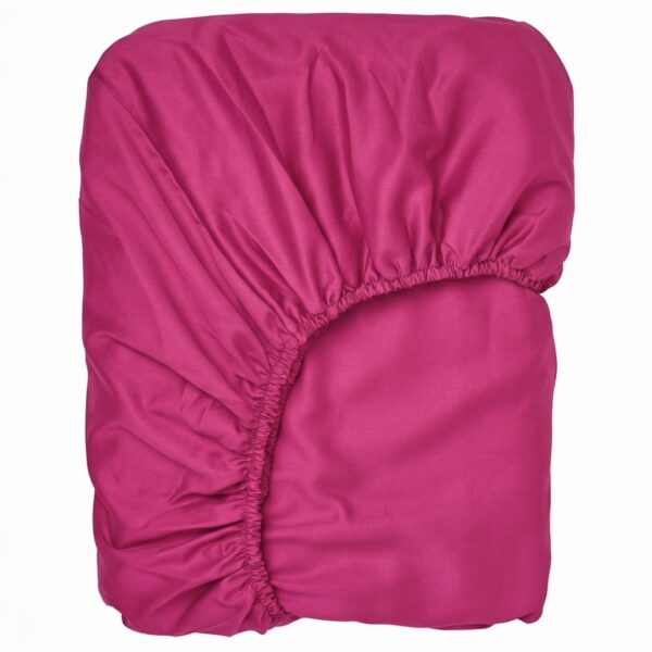 Puuvillasatiinist voodilina kummiga Hot Pink